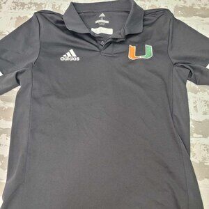 2520 Adidas Climacool Miami Hurricanes Black Polo‎ Size Small